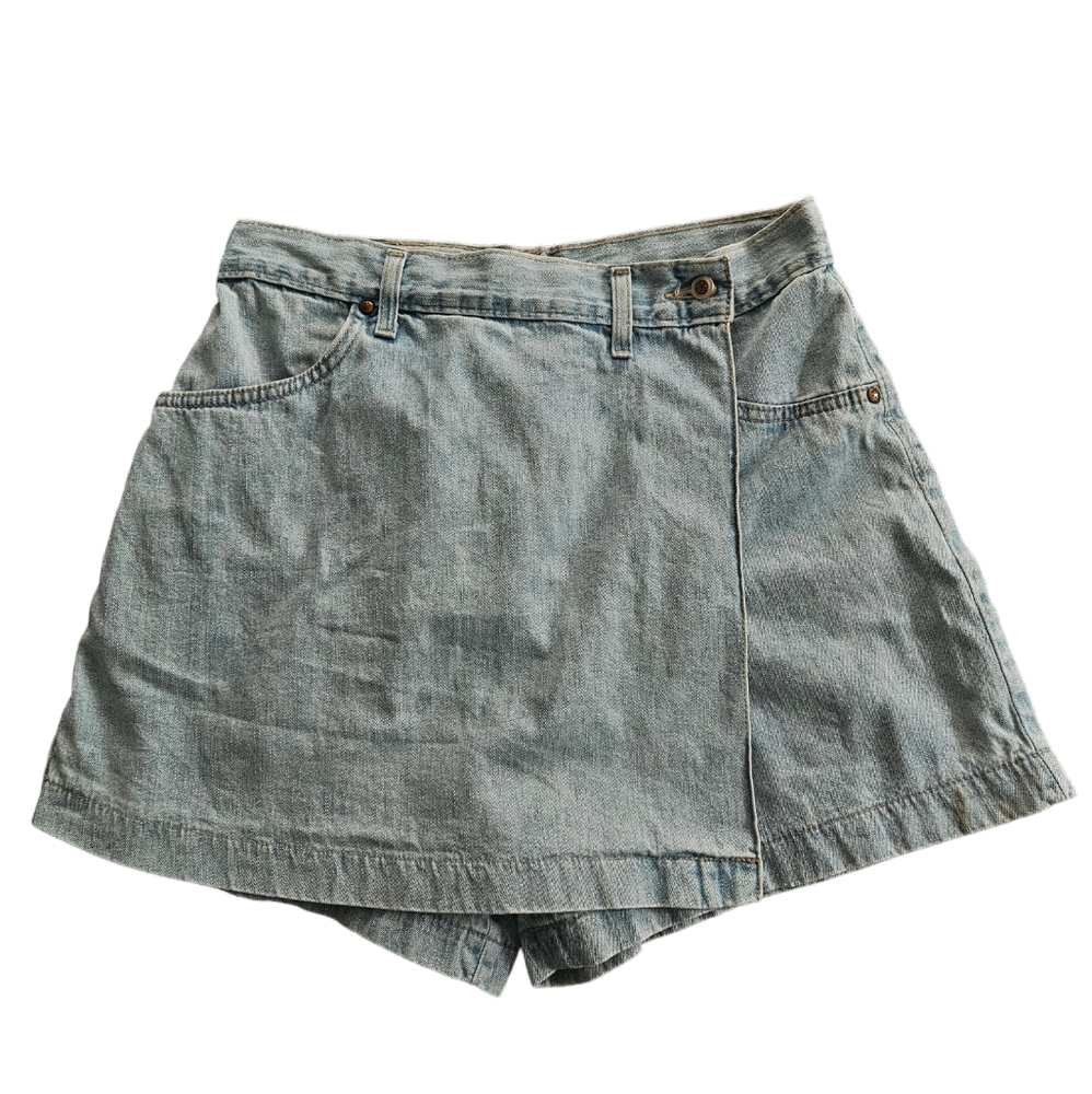🇨🇦Vtg 28" waist demin skort Jean Shorts by Hollywood made in Canada